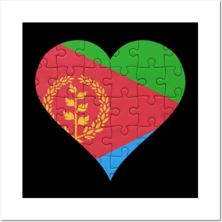 Eritrean Jigsaw Puzzle Heart Design - Gift for Eritrean With Eritrea Roots Posters and Art